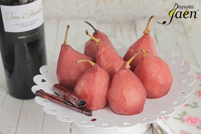 Peras al vino tinto Degusta Jaén