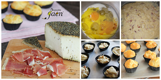 Magdalenas de jamon y queso pasos