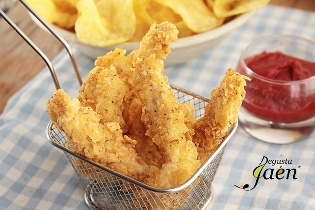 Pollo rebozado en patatas chips (2)