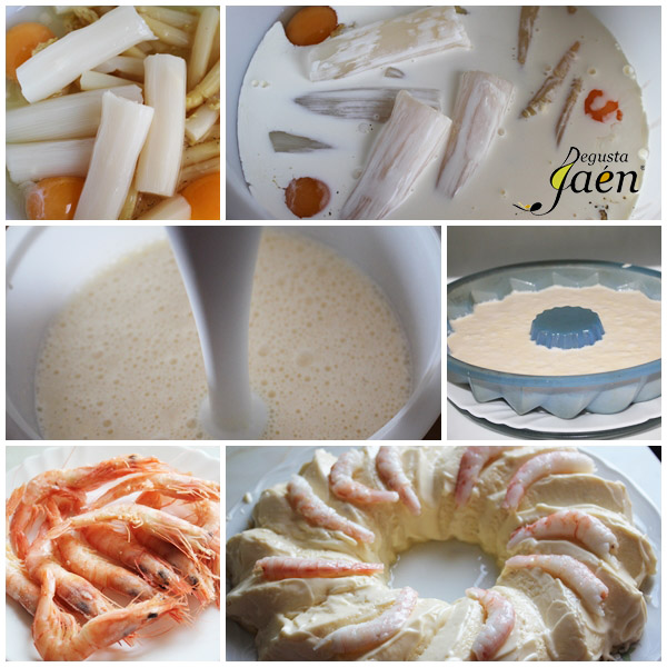 Pastel de esparragos blancos Congana pasos