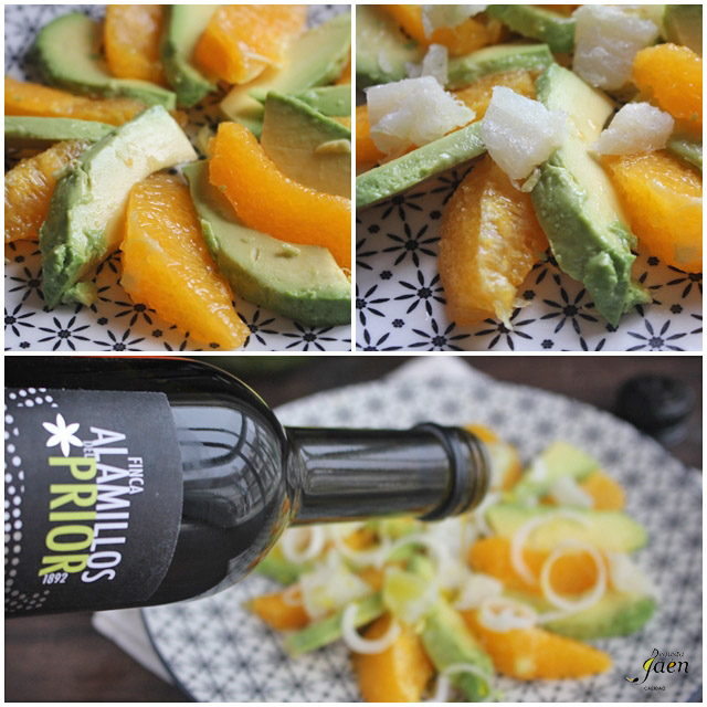 Ensalada naranja y bacalao pasos