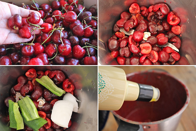 Gazpacho de cerezas pasos