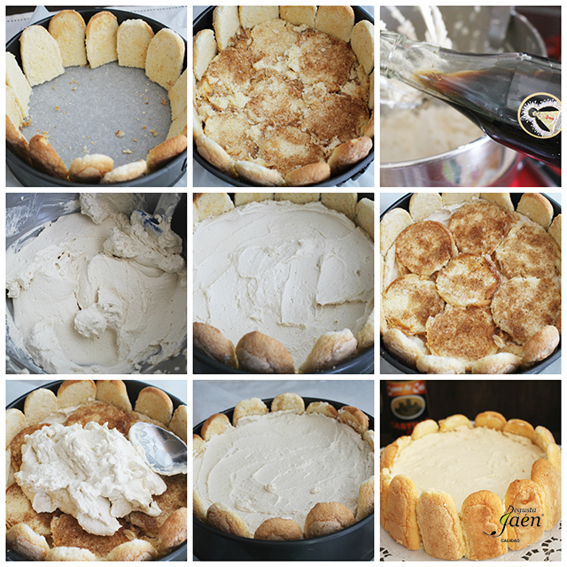 Tarta Carlota Crema de cafe Degusta Jaen pasos