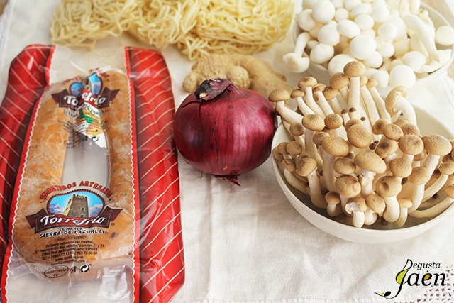 Fideos chinos morcilla Degusta Jaen Ingredientes