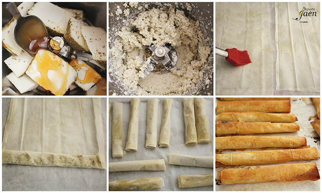 Crujientes de queso al romero con miel Degusta Jaen pasos