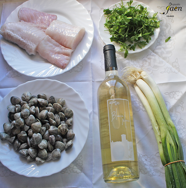 Merluza con almejas y vino blanco Degusta Jaen Ingredientes