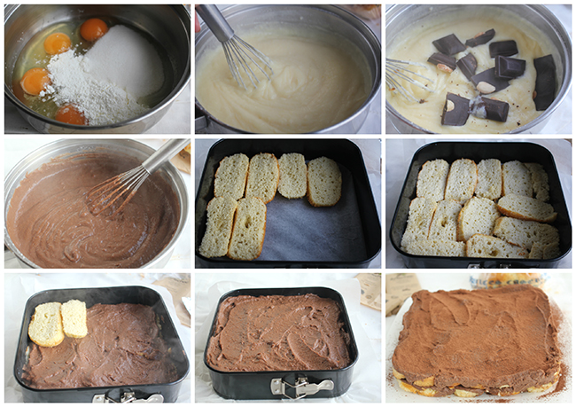 Tarta de magdalenas y chocolate pasos Degusta Jaen