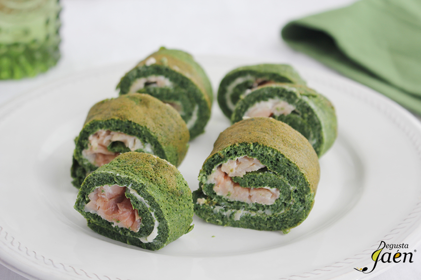 Trucha ahumada y tortilla de espinacas Degusta Jaén