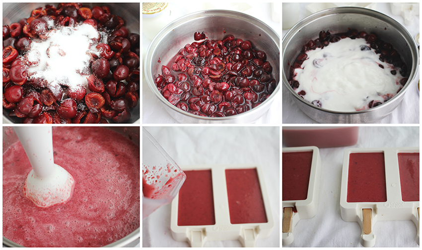 Polos de cereza y yogur pasos Degusta Jaen