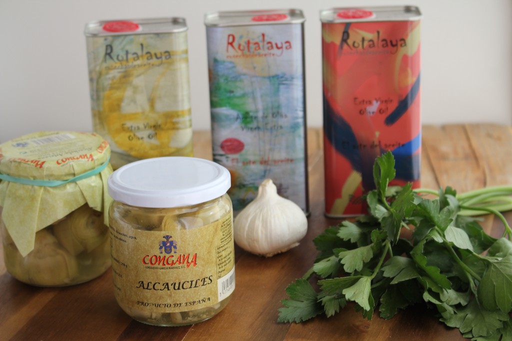 Ingredientes Alcauciles con ajo y aove Degusta Jaen