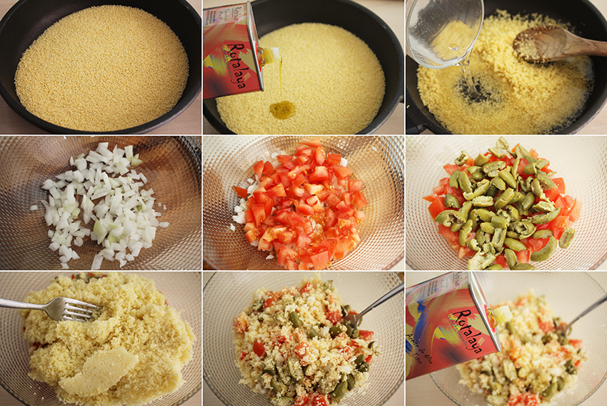 Ensalada couscous aceitunas cornezuelo pasos Degusta Jaen