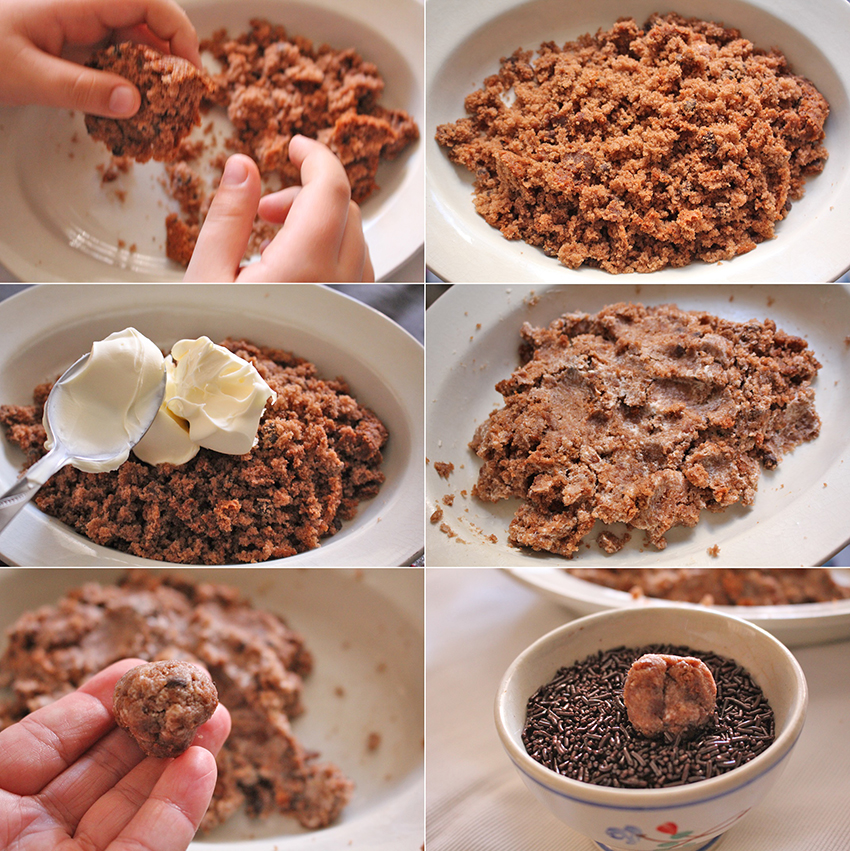 Trufas de magdalenas chocolate Degusta Jaen pasos