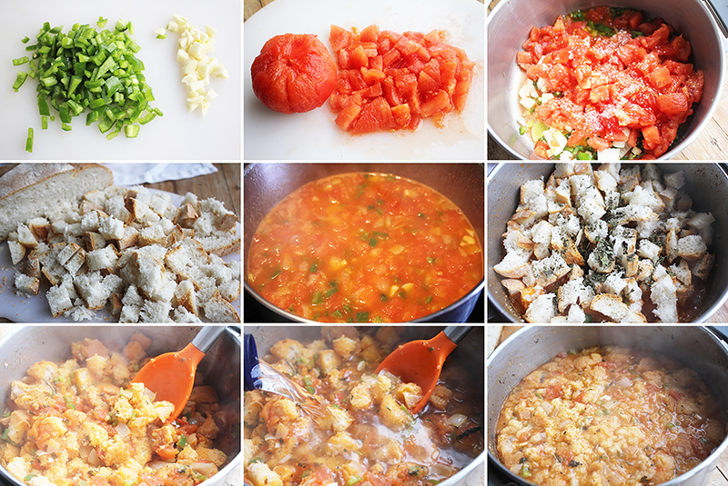 Sopa de pan con tomate Degusta Jaén pasos
