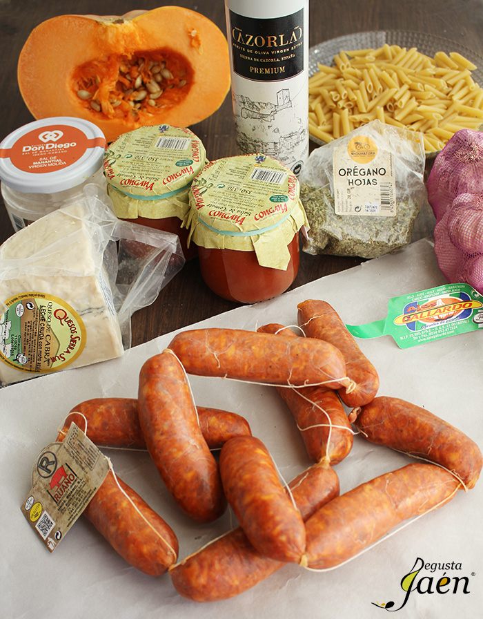 MJacarrones con calabaa y chorizo Degusta Jaen Ingredientes