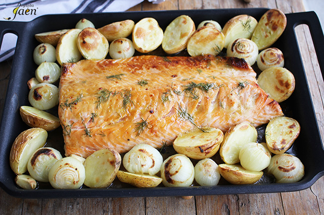 Salmon miel y mostaza Degusta Jaen receta