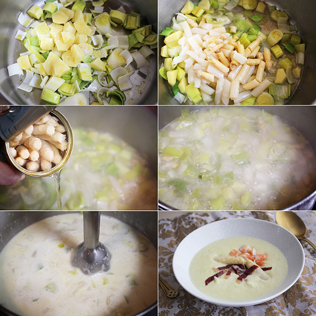 Crema de esparragos Degusta Jaen, pasos