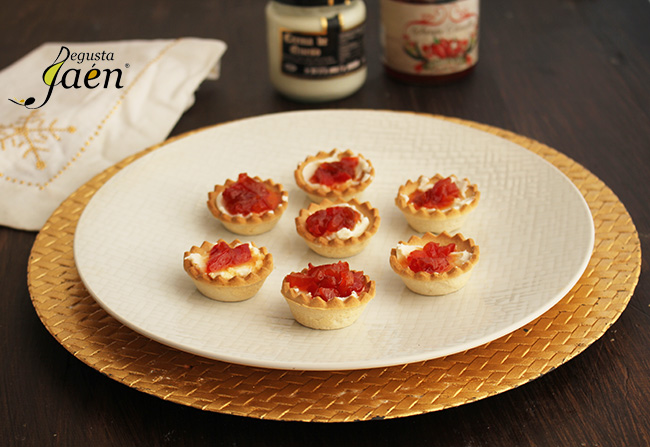 Tartaletas crema queso y pimiento caramelizado Degusta Jaen (1)