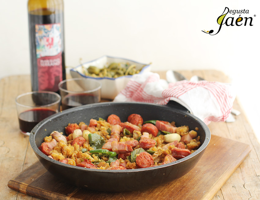 Migas de pan, chorizo y panceta Degusta Jaén