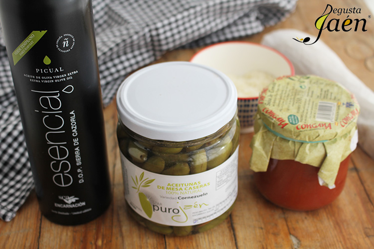 Rollitos de pizza de aceitunas de cornezuelo Degusta Jaen Ingredientes