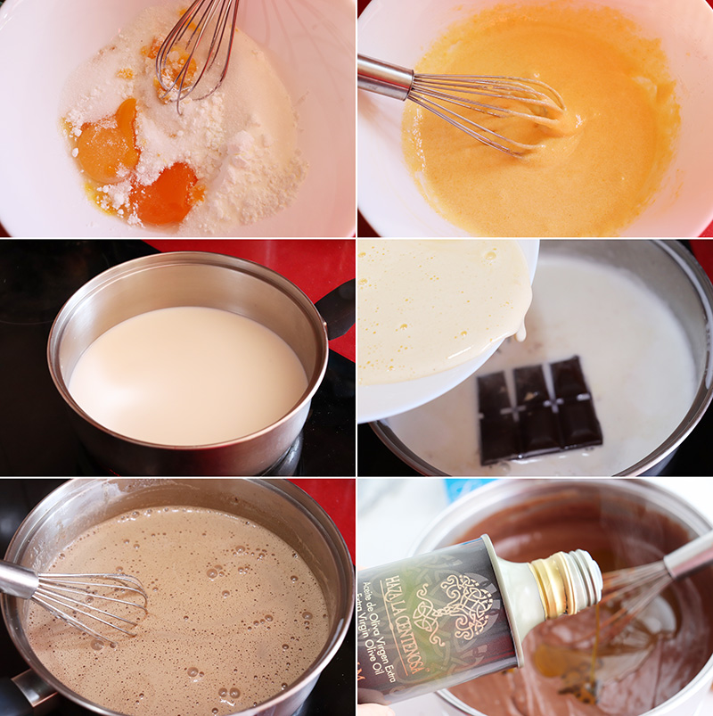 natillas de chocolate y aove