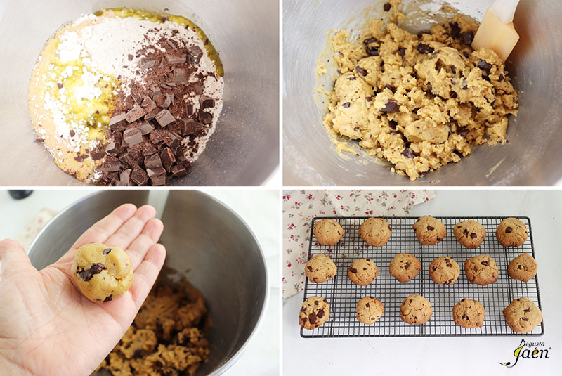Galletas con aove y chocolate