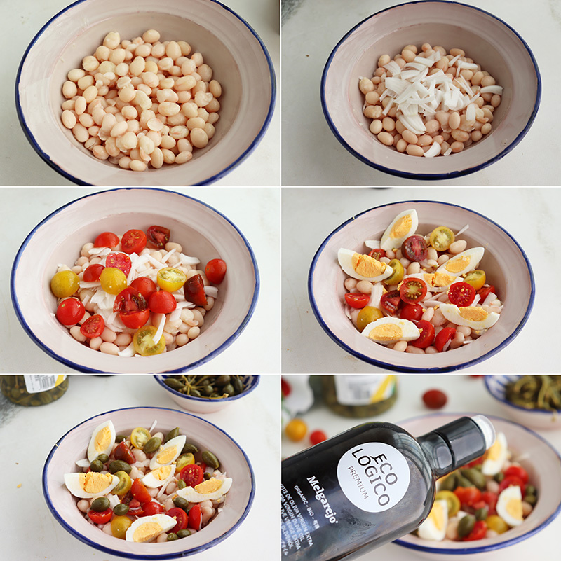 Ensalada de pochas y alcaparrones