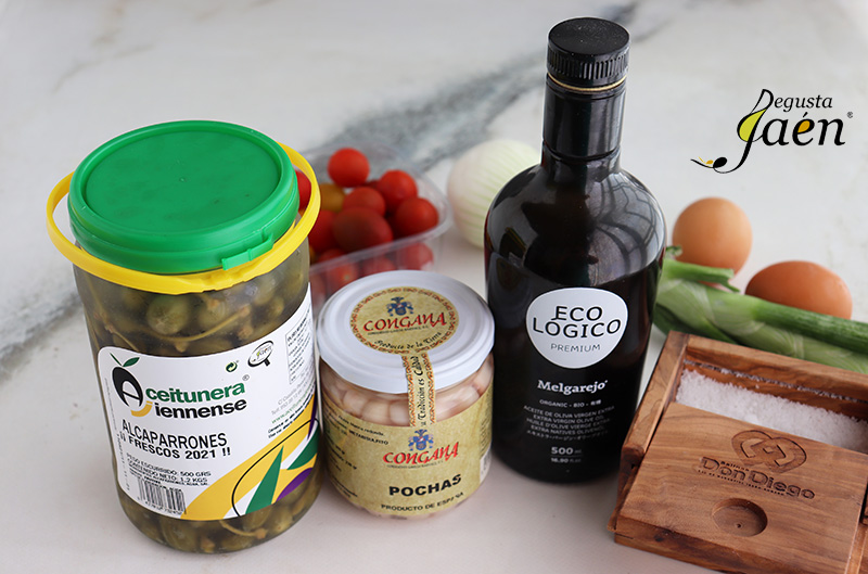 Ensalada de pochas y alcaparrones