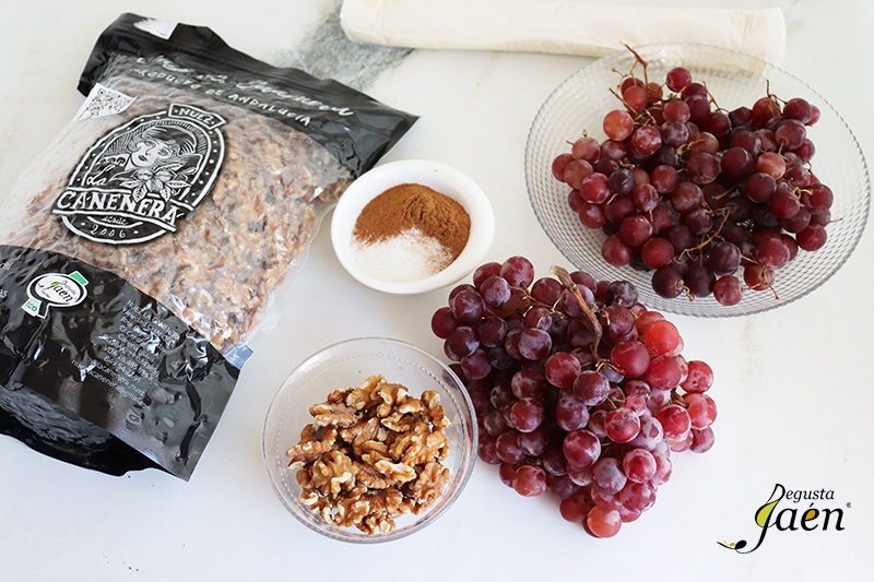 Tarta de uvas con nueces ingredientes