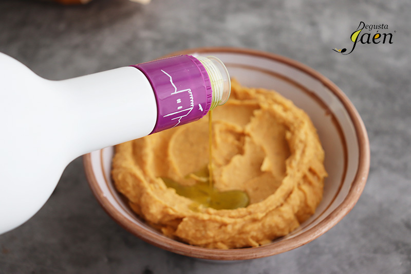 Hummus de boniato aceite de oliva cazorla