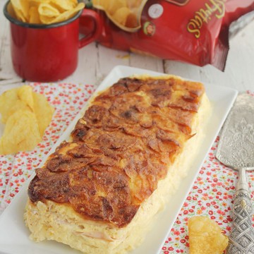 Pastel de patatas, jamón y queso
