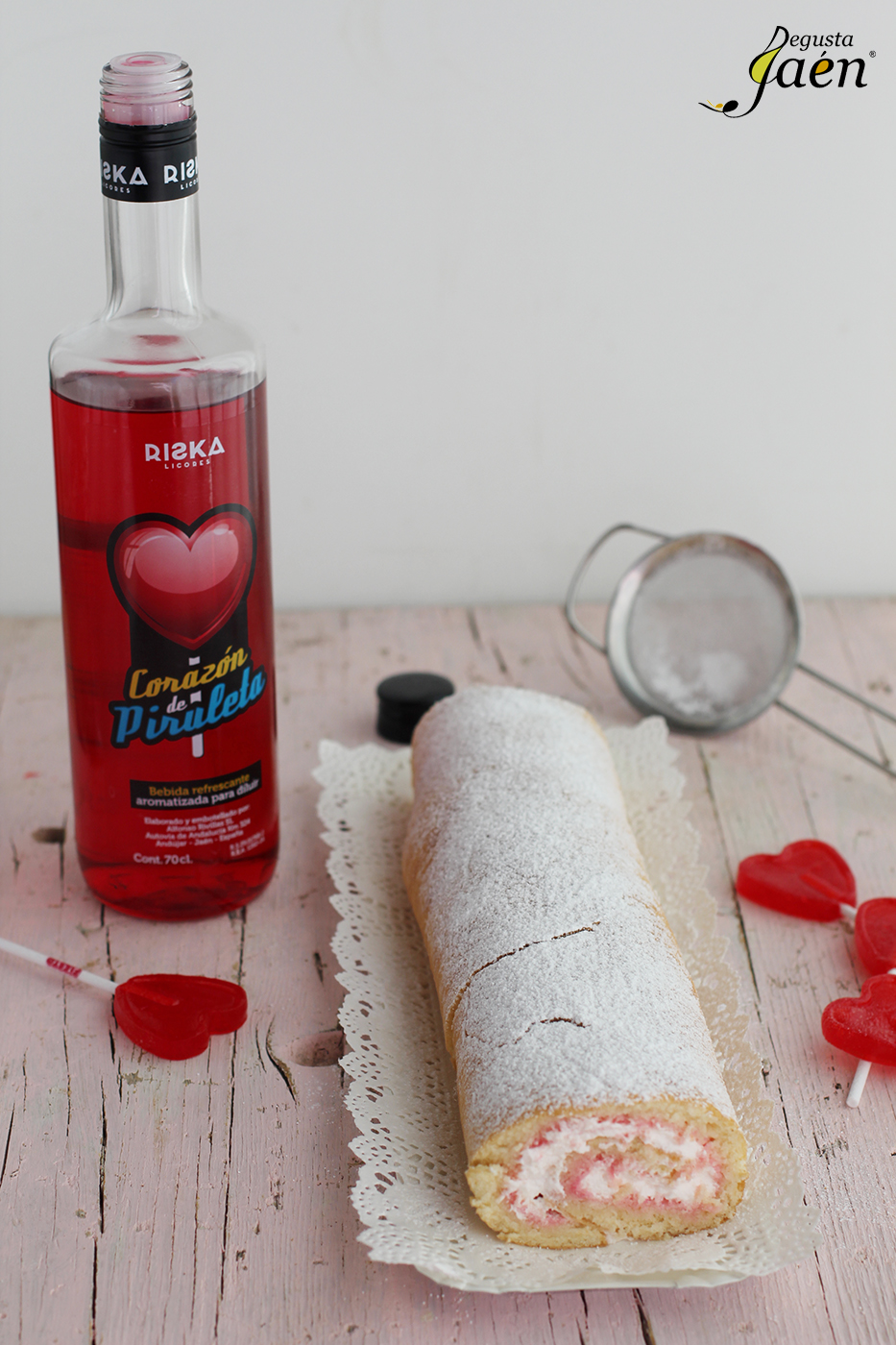 Brazo de gitano corazón de piruleta Degusta Jaen Licor Riska (3)