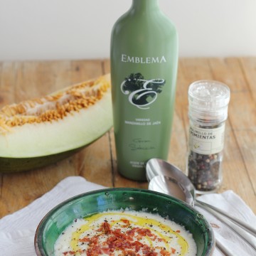 Imagen de la receta Crema o Sopa fría de melón con jamón