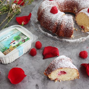 Imagen de la receta Bizcocho de requesón y frambuesas