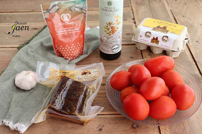 No salmorejo o Salmorejo sin pan con lomo al romero