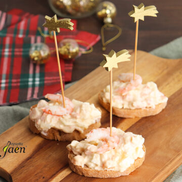 Imagen de la receta Canapés de gambas y huevo sin gluten y sin lactosa