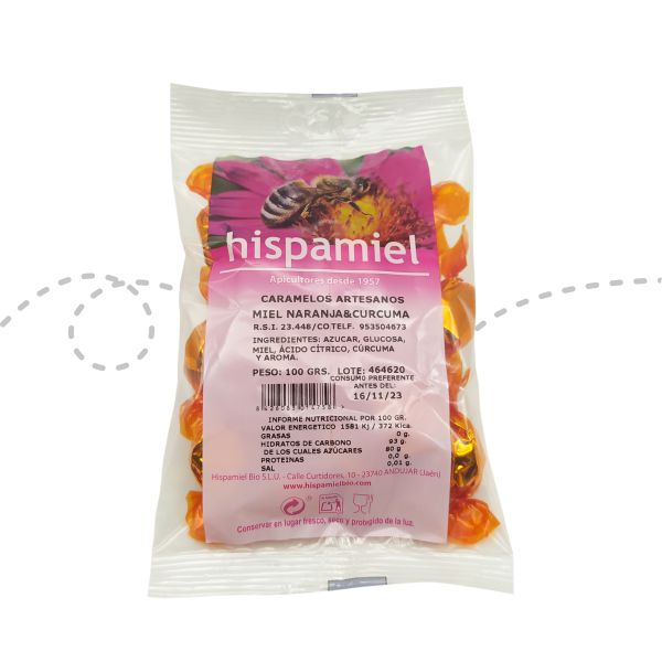 Imagen del producto Caramelos de miel, naranja y cúrcuma