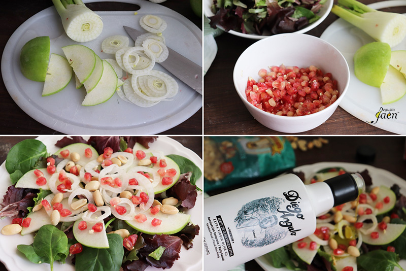 Ensalada de manzana e hinojo con avellanas