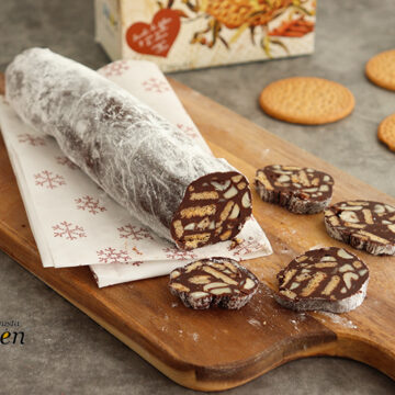 Imagen de la receta Salchichón de chocolate y galletas