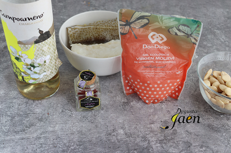 Bacalao en salsa de almendras y azafrán