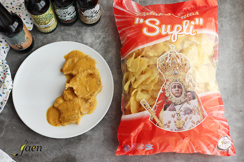 Lomo en salsa de cerveza con patatas fritas