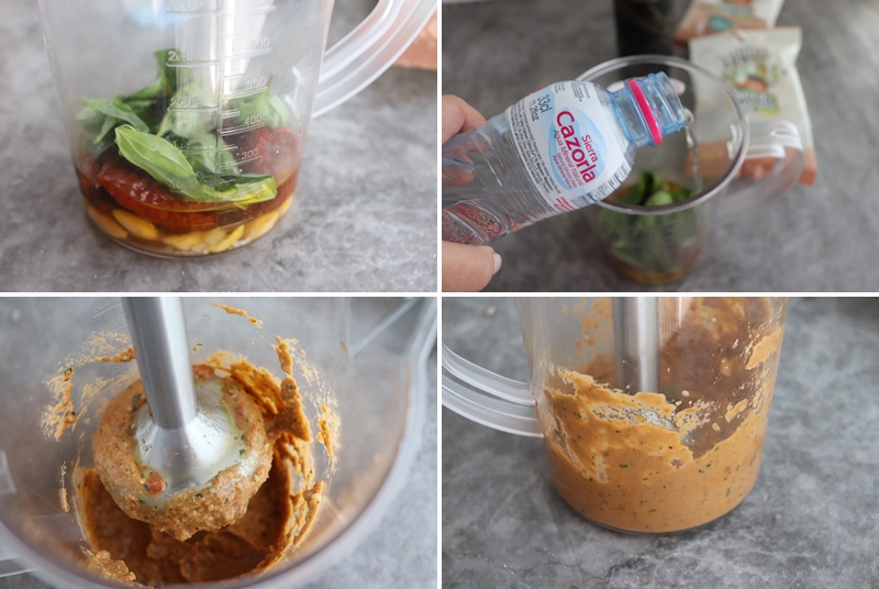 Paté de cacahuetes y tomate seco