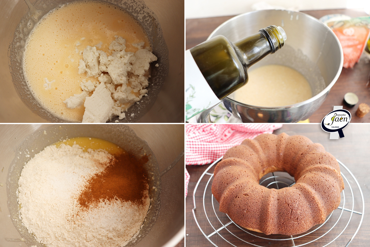 Bizcocho de requesón y aceite de oliva virgen extra