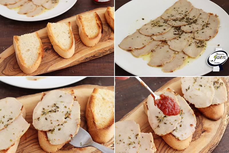 Tostas de Lomo de orza y confitura de tomate