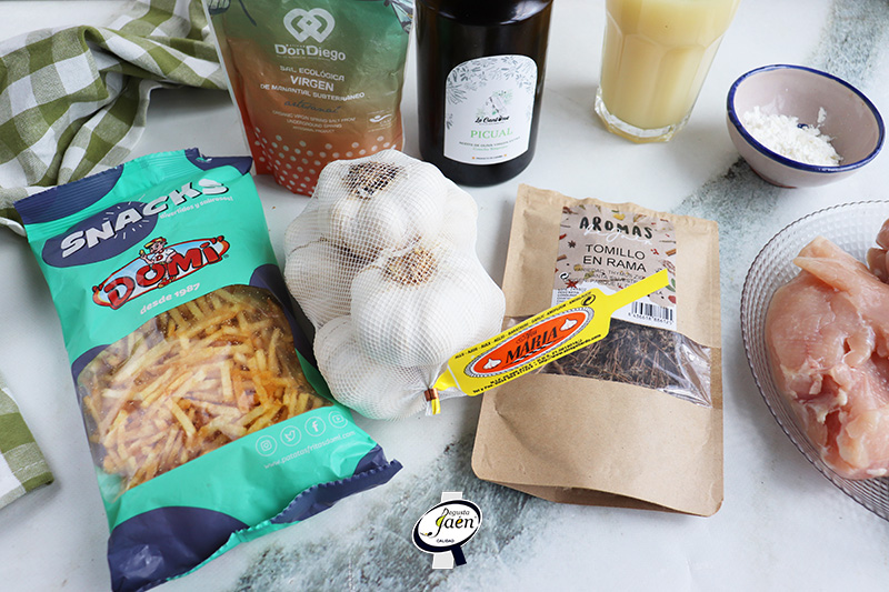 Pollo en salsa de ajo 