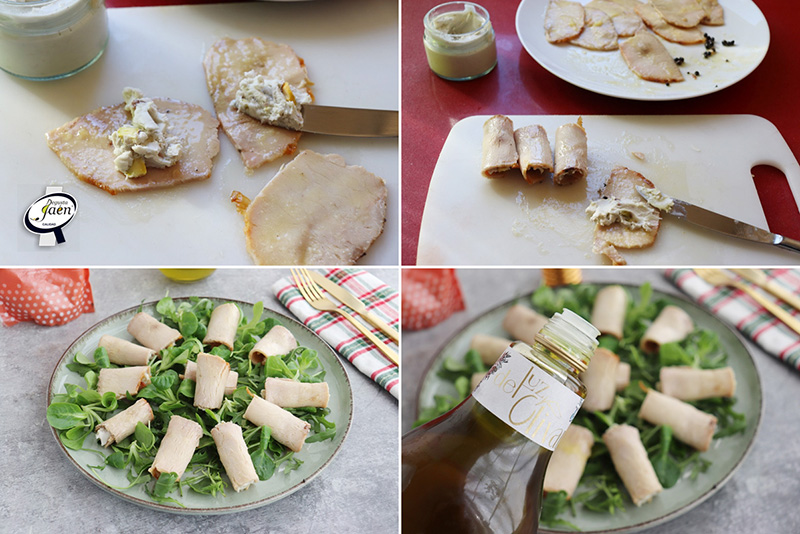 rollitos de lomo de orza y crema de queso con pistachos degusta Jaén