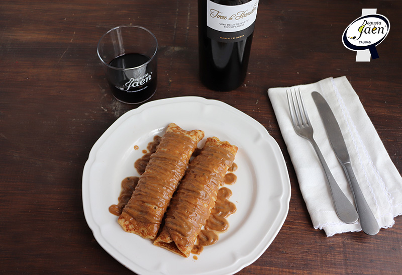 Crepes de cabrito al vino tinto Degusta Jaén