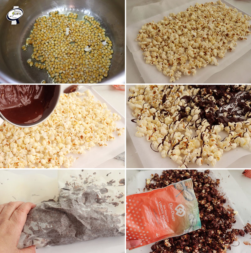 Rosetas con chocolate, aove y sal