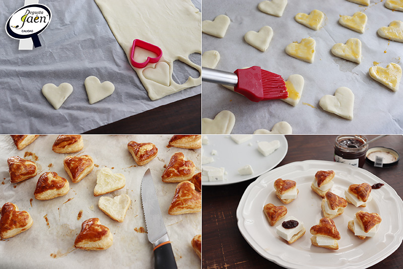 Corazones de queso fresco y mermelada