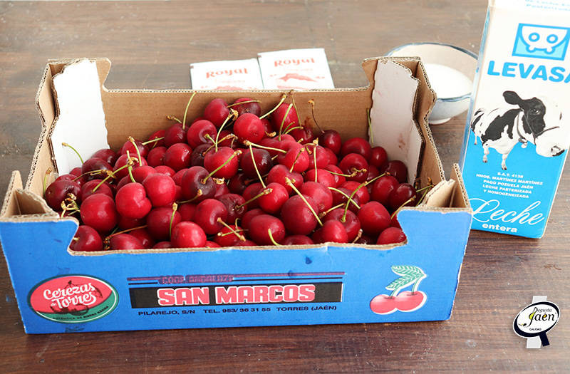cuajada de cerezas