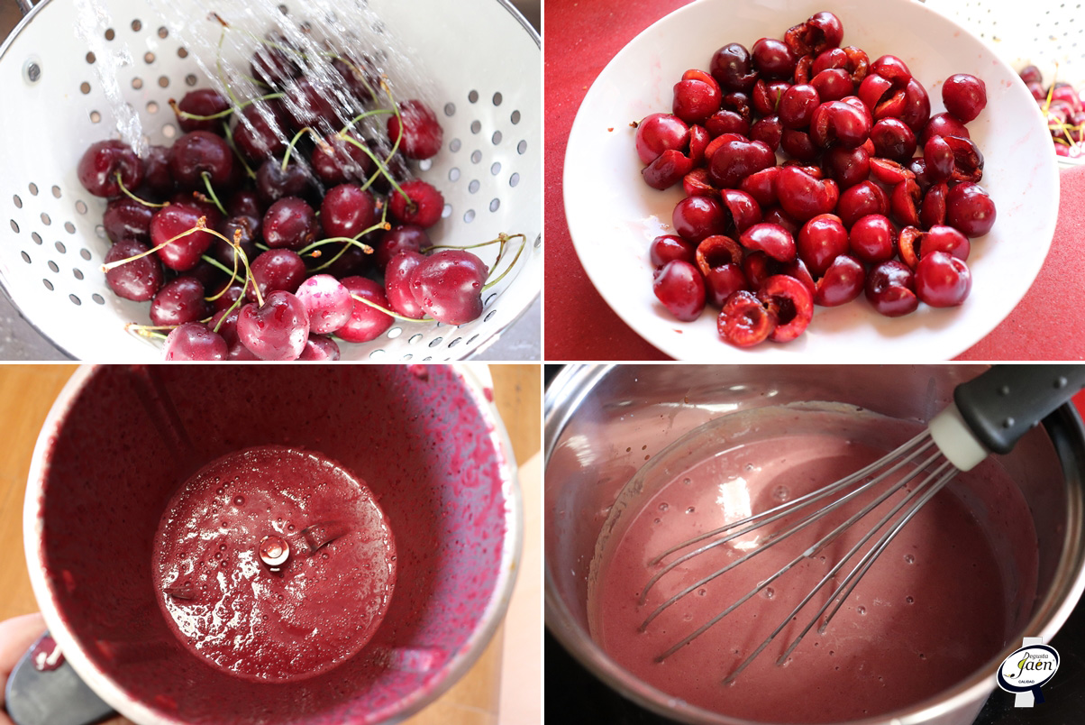 cuajada de cerezas
